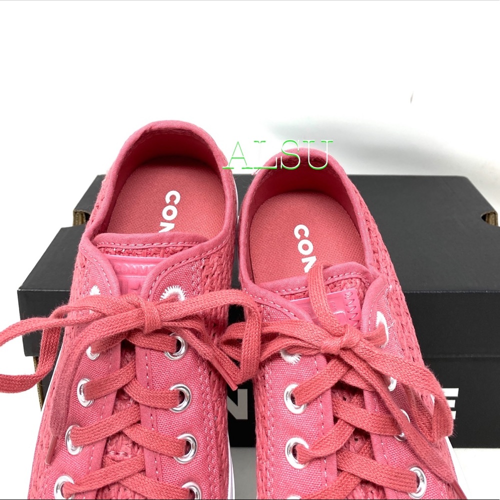 🍃March Sale🍃 Converse CTAS Canvas Knitted Pink Sneakers Women’s Size 9 567656C - Picture 4 of 8
